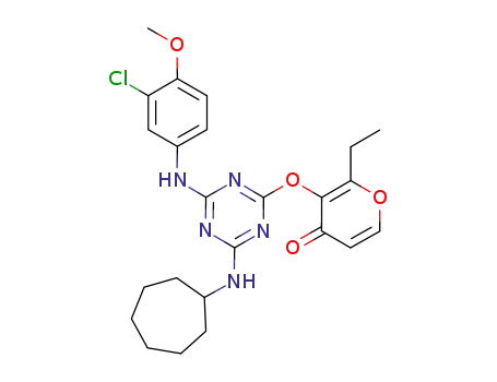 3-[4-(3-Chloro-4-methoxy-phenylamino)-6-cycloheptylamino-[1,3,5]triazin-2-yloxy]-2-ethyl-pyran-4-one