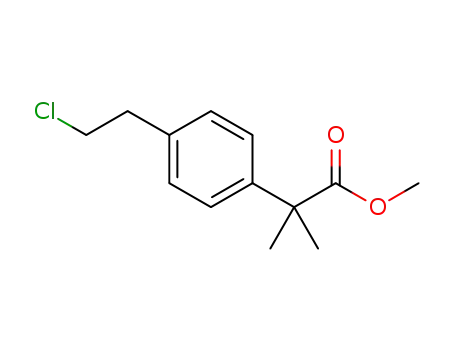Molecular Structure of 1181267-33-3 (methyl 2-(4-(2-chloroethyl)phenyl)-2-methylpropanoate)