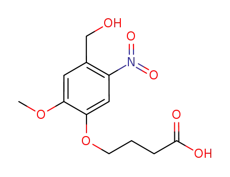 Molecular Structure of 355017-64-0 (4-(4-HYDROXYMETHYL-2-METHOXY-5-NITROPHENOXY)BUTYRIC ACID)