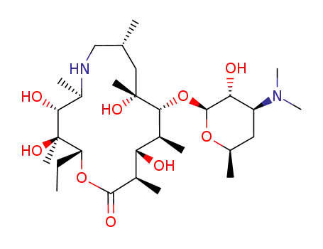 Molecular Structure of 111247-94-0 (3-O-decladinosyl-9-deoxo-9a-aza-9a-homoerythromycin A)