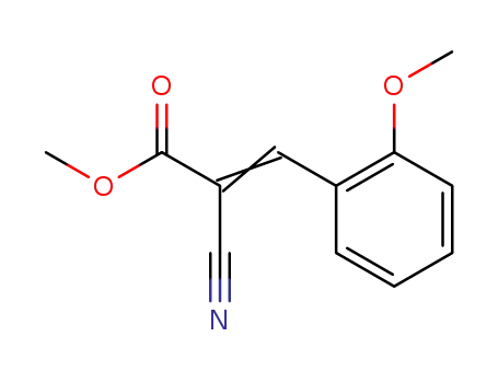 Molecular Structure of 72955-39-6 (2-Propenoic acid, 2-cyano-3-(2-methoxyphenyl)-, methyl ester)