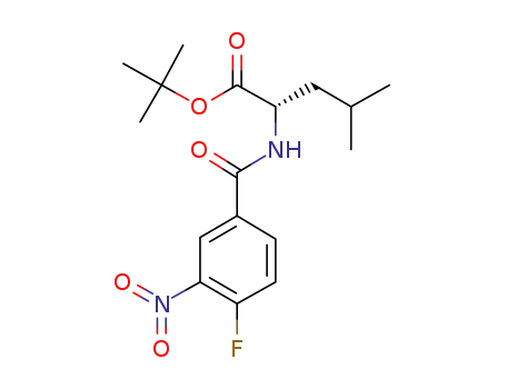 Molecular Structure of 1586791-32-3 ((S)-2-(4-fluoro-3-nitro-benzoylamino)-4-methyl-pentanoic acid tert-butyl ester)