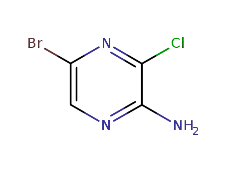 Molecular Structure of 21943-13-5 (2-Amino-5-bromo-3-chloropyrazine)