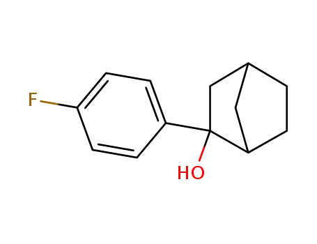 Molecular Structure of 1000052-55-0 (2-(4-fluorophenyl)bicyclo[2.2.1]heptan-2-ol)