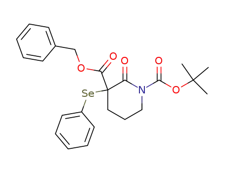 Molecular Structure of 555153-61-2 (1,3-Piperidinedicarboxylic acid, 2-oxo-3-(phenylseleno)-,
1-(1,1-dimethylethyl) 3-(phenylmethyl) ester)