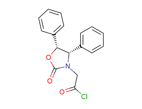Molecular Structure of 198021-41-9 (3-Oxazolidineacetyl chloride, 2-oxo-4,5-diphenyl-, (4S,5R)-)