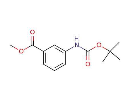 Molecular Structure of 161111-23-5 (Benzoic acid, 3-[[(1,1-dimethylethoxy)carbonyl]amino]-, methyl ester)