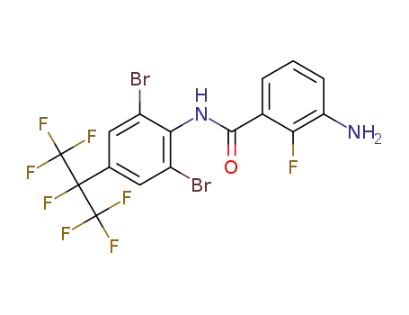 Molecular Structure of 1207314-94-0 (N-(2,6-dibromo-4-heptafluoroisopropylphenyl)-3-amino-2-fluorobenzamide)