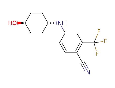Molecular Structure of 1163268-86-7 (4-(4-cyano-3-trifluoromethyl-phenylamino)-cyclohexanol)