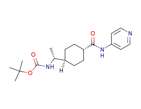 Molecular Structure of 671816-04-9 ((1R)-trans-4-[N-Boc-1-aminoethyl]-N-4-pyridinyl-cyclohexanecarboxamide)
