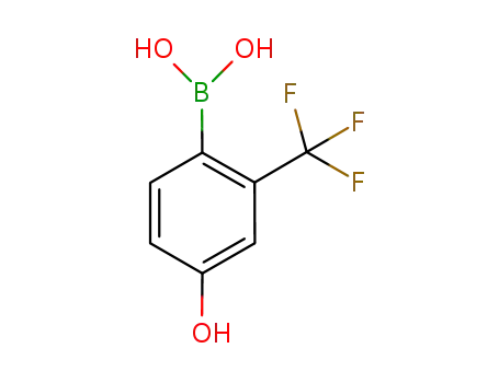 Molecular Structure of 943918-05-6 (4-Hydroxy-2-(trifluoromethyl)phenylboronic acid)