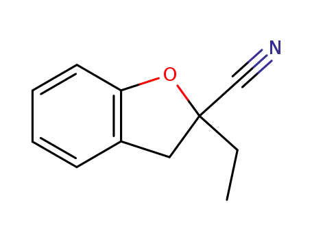 Molecular Structure of 196512-99-9 (2-Benzofurancarbonitrile,2-ethyl-2,3-dihydro-)