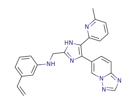 Molecular Structure of 1352609-09-6 (N-((4-([1,2,4]triazolo[1,5-a]pyridin-6-yl)-5-(6-methylpyridin-2-yl)-1H-imidazol-2-yl)methyl)-3-vinylaniline)
