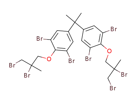Molecular Structure of 97416-84-7 (1,1'-(isopropylidene)bis[3,5-dibromo-4-(2,3-dibromo-2-methylpropoxy)benzene])