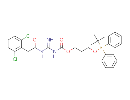 Molecular Structure of 1364788-84-0 (guanfacine [3-(tert-butyl-diphenyl-silanyloxy)-propyl]carbamate)