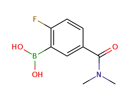 Molecular Structure of 874289-46-0 (5-(DIMETHYLCARBAMOYL)-2-FLUOROBENZENEBORONIC ACID)