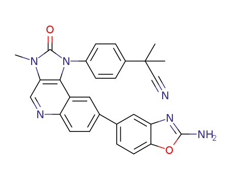 2-(4-(8-(2-aminobenzo[d]oxazol-5-yl)-3-methyl-2-oxo-2,3-dihydro-1H-imidazo[4,5-c]quinolin-1-yl)phenyl)-2-methylpropanenitril
