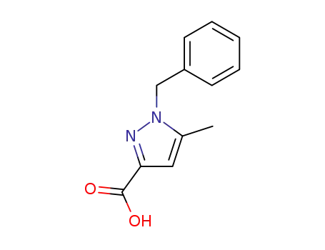 Molecular Structure of 17607-80-6 (5-methyl-1-(phenylmethyl)-1H-Pyrazole-3-carboxylic acid)
