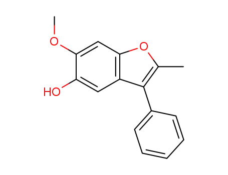 Molecular Structure of 78134-83-5 (5-Benzofuranol,6-methoxy-2-methyl-3-phenyl-)