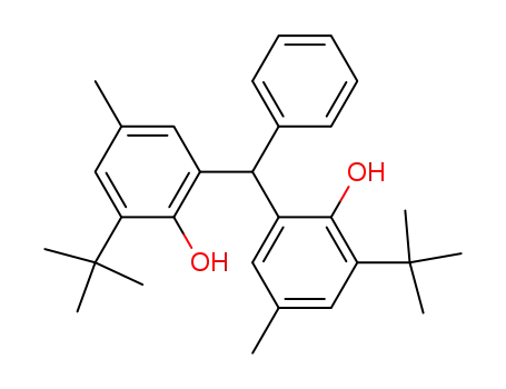 Molecular Structure of 17619-06-6 (Phenol, 2,2'-(phenylmethylene)bis[6-(1,1-dimethylethyl)-4-methyl-)