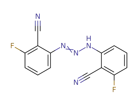Molecular Structure of 1600526-88-2 (2,2'-(triazene-1,3-diyl)-bis(6-fluorobenzonitrile))