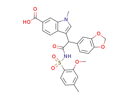 3-(1-{[(2-methoxy-4-methylphenyl)sulfonyl]carbamoyl}-1-(3,4-methylenedioxyphenyl)methyl)-1-methyl-1H-indole-6-carboxylic acid