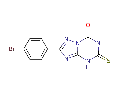 Molecular Structure of 1456613-83-4 (2-(4-bromophenyl)-5-thioxo-5,6-dihydro-[1,2,4]triazolo[1,5-a][1,3,5]triazin-7(4H)-one)