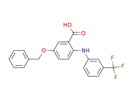Molecular Structure of 39062-65-2 (Benzoic  acid,  5-(phenylmethoxy)-2-[[3-(trifluoromethyl)phenyl]amino]-)