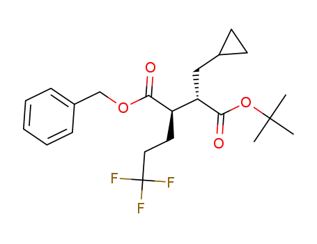 Molecular Structure of 1581734-69-1 ((2R,3S)-1-benzyl 4-tert-butyl 3-(cyclopropylmethyl)-2-(3,3,3-5 trifluoropropyl)succinate)