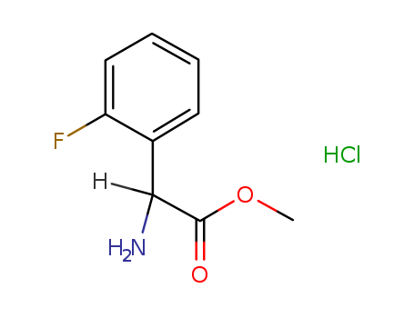 Molecular Structure of 195070-57-6 (Benzeneacetic acid, a-amino-2-fluoro-, methyl ester, hydrochloride)