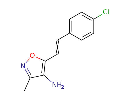 Molecular Structure of 53558-04-6 (4-Isoxazolamine, 5-[2-(4-chlorophenyl)ethenyl]-3-methyl-)