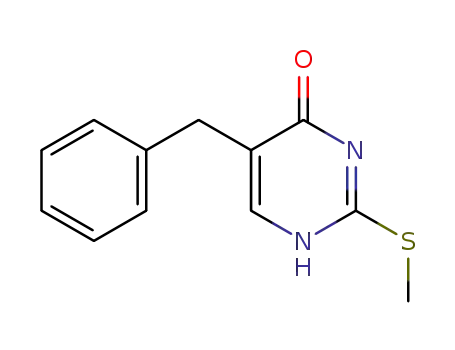 Molecular Structure of 73717-80-3 (4(1H)-Pyrimidinone, 2-(methylthio)-5-(phenylmethyl)-)