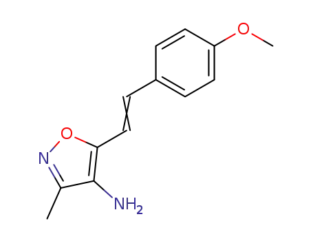 Molecular Structure of 53558-02-4 (4-Isoxazolamine, 5-[2-(4-methoxyphenyl)ethenyl]-3-methyl-)