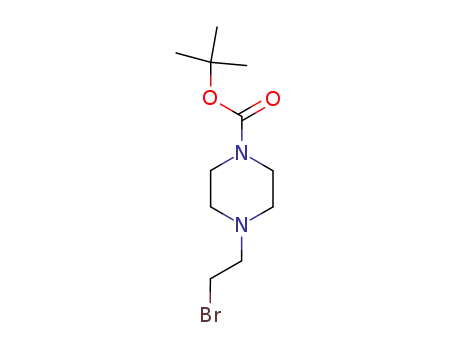 Molecular Structure of 655225-01-7 (4-(2-Bromoethyl)-1-Piperazinecarboxylic acid, 1,1-Dimethylethyl ester)