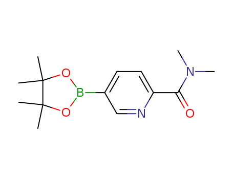 Molecular Structure of 1006876-27-2 (N,N-diMethyl-5-(4,4,5,5-tetraMethyl-1,3,2-dioxaborolan-2-yl)picolinaMide)