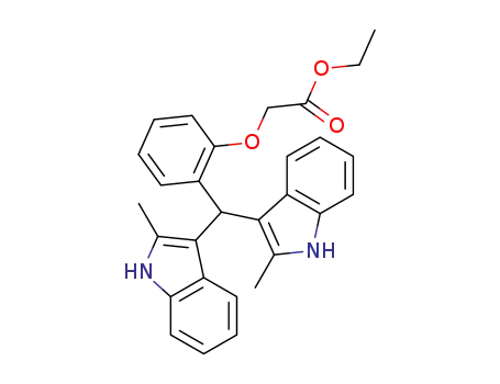 Molecular Structure of 1415995-53-7 (ethyl 2-[2-{bis(2-methyl-1H-indol-3-yl)methyl}phenoxy]acetate)