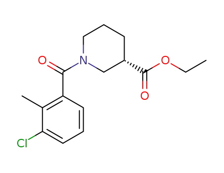 Molecular Structure of 1430424-36-4 ((S)-ethyl 1-(3-chloro-2-methylbenzoyl)piperidine-3-carboxylate)
