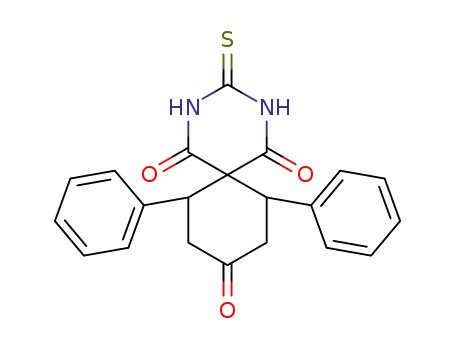 Molecular Structure of 181520-02-5 (2,4-Diazaspiro[5.5]undecane-1,5,9-trione, 7,11-diphenyl-3-thioxo-)