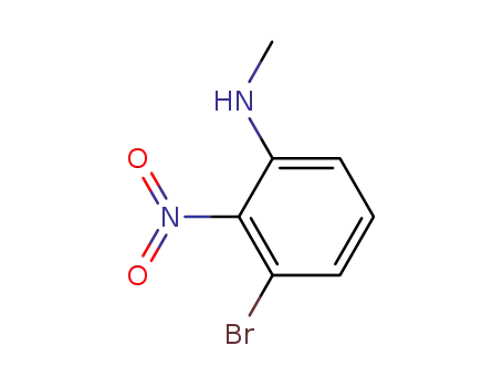 Molecular Structure of 1150617-53-0 (BenzenaMine, 3-broMo-N-Methyl-2-nitro-)