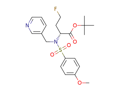 Molecular Structure of 1408282-83-6 (tert-butyl (R)-N-(4-methoxyphenylsulfonyl)-N-(3-pyridylmethyl)-2-amino-4-fluorobutanoate)