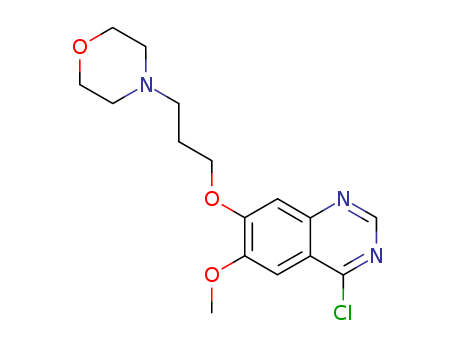 Molecular Structure of 196195-13-8 (Quinazoline, 4-chloro-6-methoxy-7-[3-(4-morpholinyl)propoxy]-)