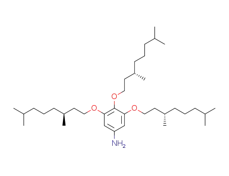 Molecular Structure of 480445-08-7 (Benzenamine, 3,4,5-tris[[(3S)-3,7-dimethyloctyl]oxy]-)