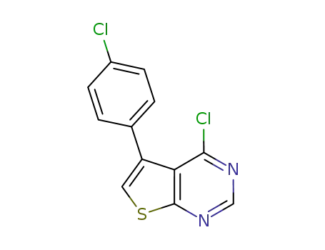 Molecular Structure of 331761-46-7 (4-CHLORO-5-(4-CHLOROPHENYL)THIENO[2,3-D]PYRIMIDINE)