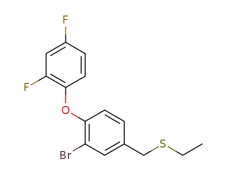 Molecular Structure of 1446236-31-2 ((3-bromo-4-(2,4-difluorophenoxy)benzyl)(ethyl)sulfane)