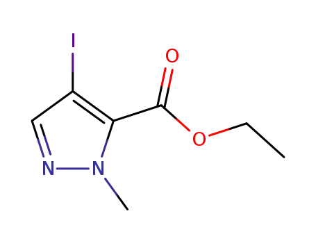 Molecular Structure of 1354705-42-2 (Ethyl 4-iodo-1-methyl-1H-pyrazole-5-carboxylate)