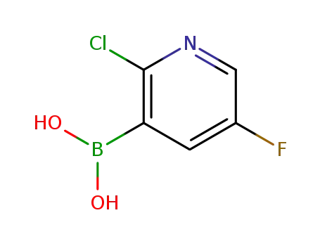 Molecular Structure of 913373-43-0 (2-Chloro-5-fluoropyridine-3-boronic acid)