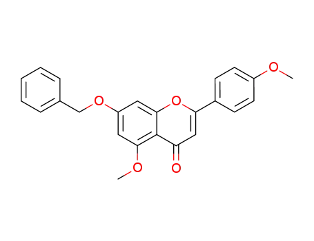 Molecular Structure of 111922-60-2 (4H-1-Benzopyran-4-one,
5-methoxy-2-(4-methoxyphenyl)-7-(phenylmethoxy)-)