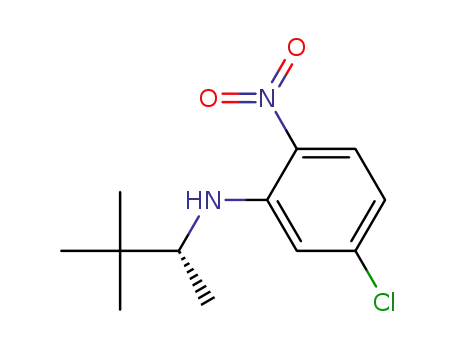 Molecular Structure of 863605-26-9 ((5-chloro-2-nitrophenyl)-(1-(R)-methyl-2,2-dimethylpropyl)amine)