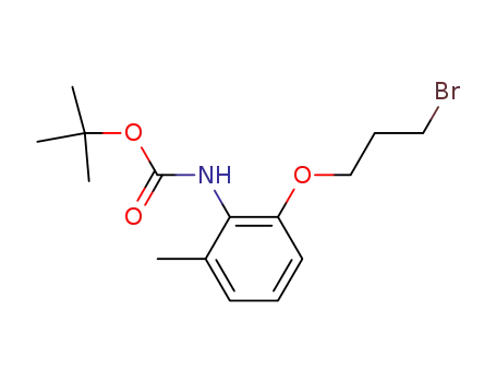 Molecular Structure of 1070972-64-3 ([2-(3-bromo-propoxy)-6-methyl-phenyl]-carbamic acid tert-butyl ester)