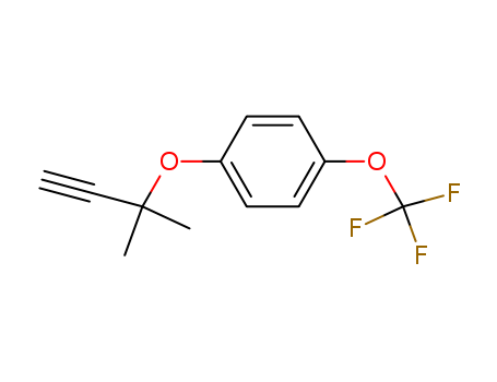Molecular Structure of 124787-45-7 (Benzene, 1-[(1,1-dimethyl-2-propynyl)oxy]-4-(trifluoromethoxy)-)